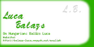 luca balazs business card